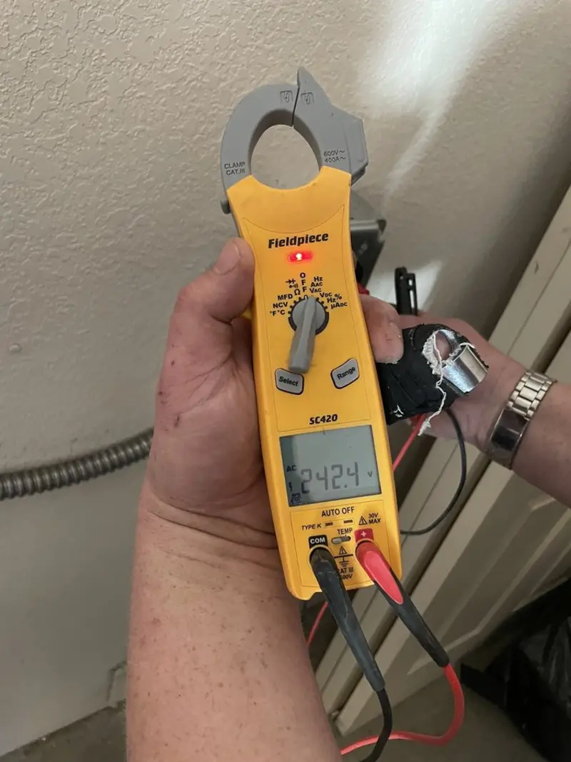 Voltage testing with clamp meter during Generator Installation in Burbank